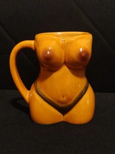 Vintage oben ohne nackte Dame Keramik Kunst Becher Barware Übertopf riskanter Tanga - Bild 1 von 5
