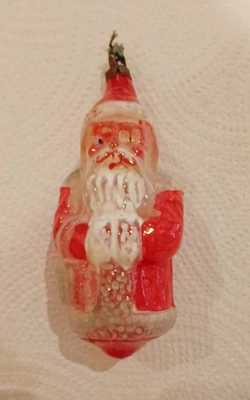Antique Vintage Rare Glass Christmas Bauble Figural Santa decoration - Image 1 of 4