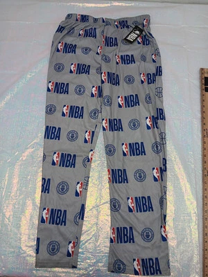 Pantalones de salón grandes oficiales de la NBA para hombre pijama poliéster dormir gris azul nuevos con etiquetas Foto 1 de 4
