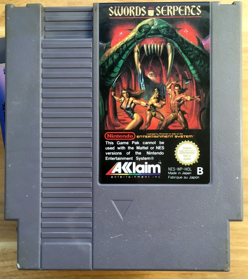 SWORDS AND SERPENTS - CARTOUCHE 100% ORIGINALE NINTENDO NES PAL B HOL Dutch & 'N - Photo 1/4