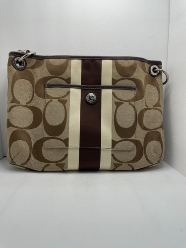 Borsa a tracolla Coach Signature a righe