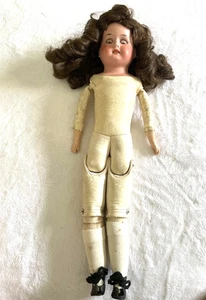 18 Zoll Antik Deutsch Kind Leder Gelenke A.O. MÜLLER Puppenkörper SCHLAFAUGEN ZÄHNE - Bild 1 von 5