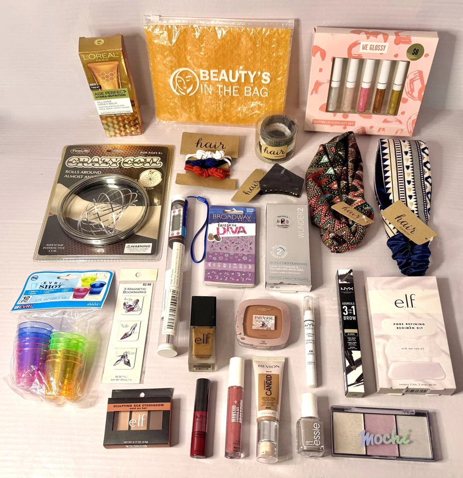 Mixed Wholesale LOT BUNDLE 25 MAKEUP COSMETIC Lip Skin Hair Accessories & More - Image 1 of 4
