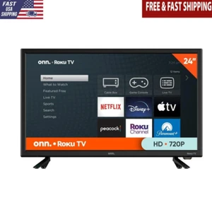 24" HD LED Roku Smart TV 720p Resolution 60Hz Refresh Rate 3 HDMI Inputs New - Picture 1 of 6