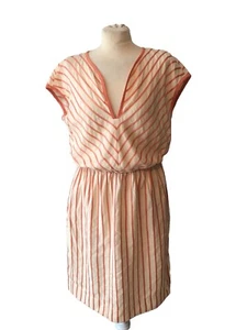 ** Escada ** Pretty Striped Dress ** 38 ** Linen Blend ** - Picture 1 of 4