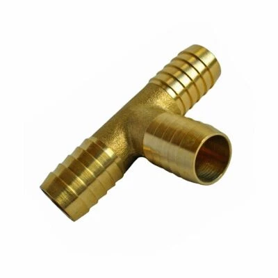 SOLA T Brass 3 way Hose Joiner Barbed Connector Air Fuel Water Pipe Tubing
