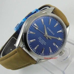 Top CORGEUT NH35A Blue Automatic Men‘s Watch Glass Back Date Flat Sapphire Glass - Picture 1 of 6