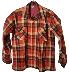 Camicia Tahoe uomo L flanella misto lana a quadri con bottoni manica lunga vintage - Foto 1 di 5