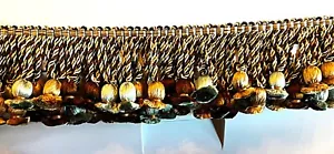 16+ YARDS FIELDSTONE ONION TASSEL FRINGE - Picture 1 of 13
