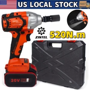 Llave de impacto inalámbrica 1/2" kit 20V MAX 520Nm herramienta sin escobillas de alto par con estuche - Imagen 1 de 14