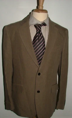 MENS ETRO MILANO BLAZER SIZE 44 R 100% LINO MADE IN ITALY TAUPE SOLID #195 - Image 1 of 4