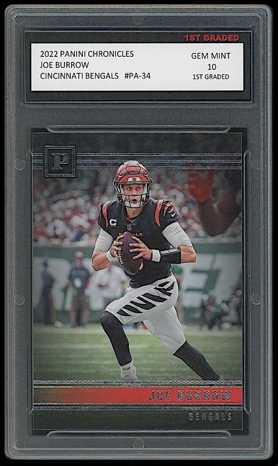 Joe Burrow 2022 Panini Chronicles 1st Graded 10 NFL Card #PA-34 Cincy Bengals - Image 1 of 1
