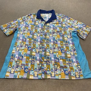 Walt Disney World 50th Anniversary Mickey Mouse Castle Button-Up Camp Shirt XL - Picture 1 of 13