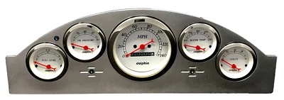 1957 Ford Car 5 Gauge Dash Panel Insert Cluster Set Billet Aluminum White - Image 1 of 4