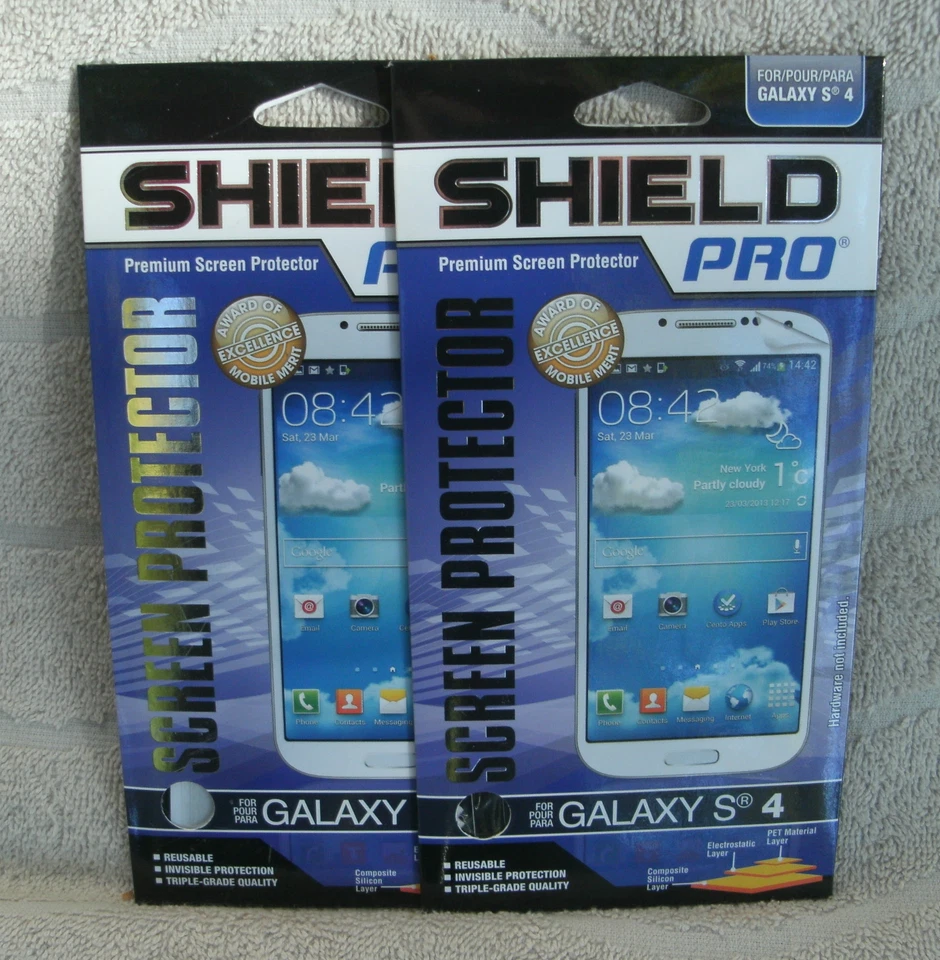 Shield Pro Juego de 2 Protectores de Pantalla Premium para Galaxy S4 ~ NUEVO Foto 1 de 2