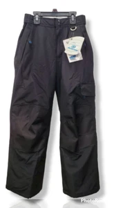 Slalom Kid's Black Insulated Weather Proof Snow Ski Pants, Black, Medium - Picture 1 of 11