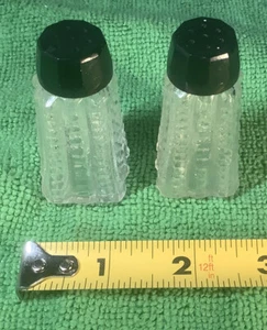vintage Miniature Clear glass salt and pepper shakers Square - Picture 1 of 5