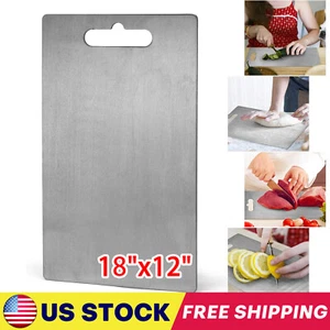 Stainless Cutting Board Double-Sided Titanium Cutting Boards for Kitchen Camping - Picture 1 of 10