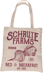 Schrute Farms Tote 100% Cotton Fun Grocery Tote, Book Tote, Office Tote - Picture 1 of 7