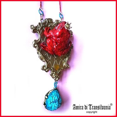 Necklace Pendant Art Nouveau Jewelry Art Deco Frog Prince Baroque Charm Jewelery - Image 1 of 4