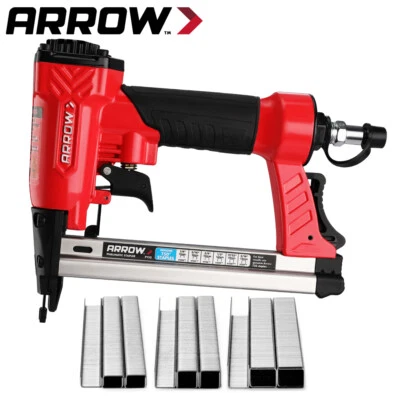 Arrow Pneumatic Staple Gun Oil-Free Upholstery Stapler 1/4" 3/8 1/2" T50 Staples - Image 1 of 4
