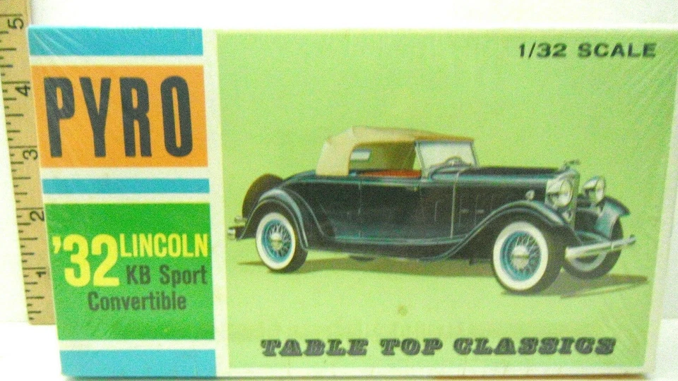 Vintage 1967 Pyro NJ 1:32 1932 Lincoln KB Sport Convertible New In Sealed Box    - Image 1 of 1
