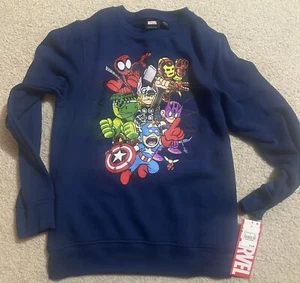 Kids Marvel Avengers Boys Navy Pullover Sweatshirt Size Large New with Tags - Picture 1 of 4