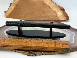 GEM Black Hard Rubber Etched Wave Pattern 14K NIB 5-1/2" Fountain Pen--841.25 - Picture 1 of 8