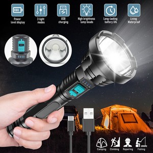 1200000LM LED Flashlight High Lumens Tactical Flash Light USB Rechargeable Torch
