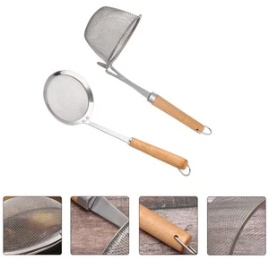 Colador de acero inoxidable resistente skimmer cucharas olla caliente colador cucharón de fideos - Imagen 1 de 12