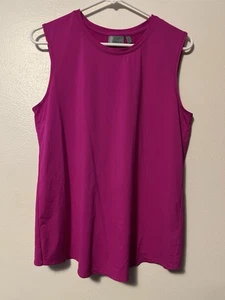 Camiseta sin mangas Athleta Sunlover UPF Tulipán espalda dividida fucsia talla mediana gimnasio entrenamiento - Imagen 1 de 10