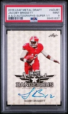 2016 LEAF DRAFT ARMED DANGEROUS JACOBY BRISSETT AUTOGRAPH 1 OF 1 SUPER 1/1 PSA 9 - Image 1 of 2