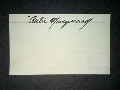 Rube Marquard, SIGNED 3x5 Card, Giants HOF (Died 1980) - JSA - Image 1 of 2