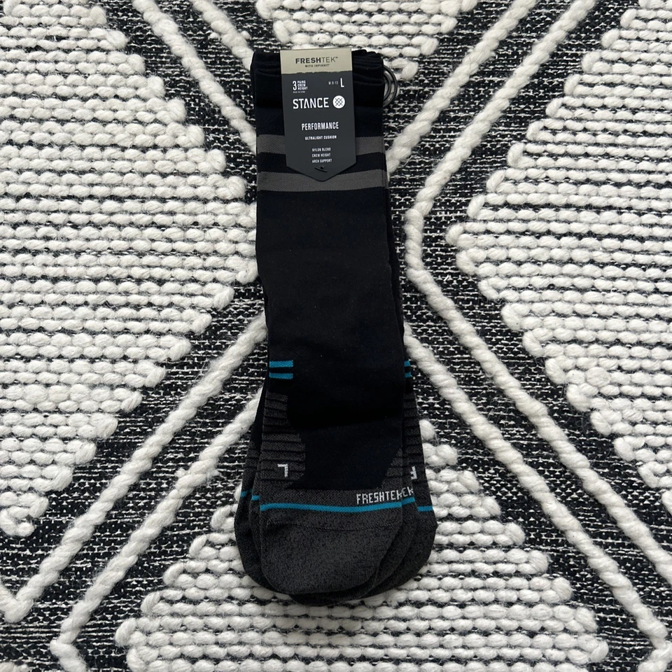 Calcetines Stance Freshtek Performance Lana Ligera Crew Negros Para Hombre Talla GRANDE 9-13 Foto 1 de 1