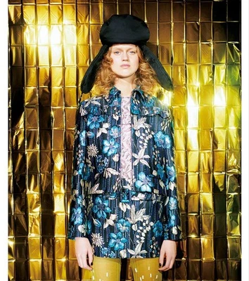 Nueva chaqueta Prada con etiquetas, bordado floral, talla L, para mujer - Imagen 1 de 4