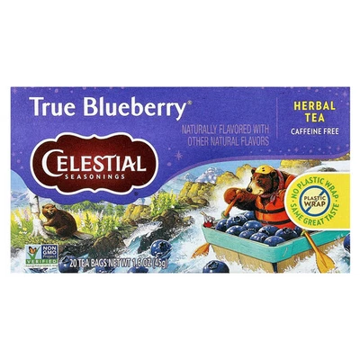 Té de hierbas, True Blueberry®, sin cafeína, 20 bolsitas de té, 1,6 oz (45 g) Foto 1 de 3