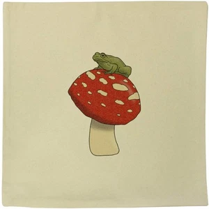 40cm x 40cm 'Frog On Toadstool' Canvas Cushion Cover (CV00028940) - Picture 1 of 2