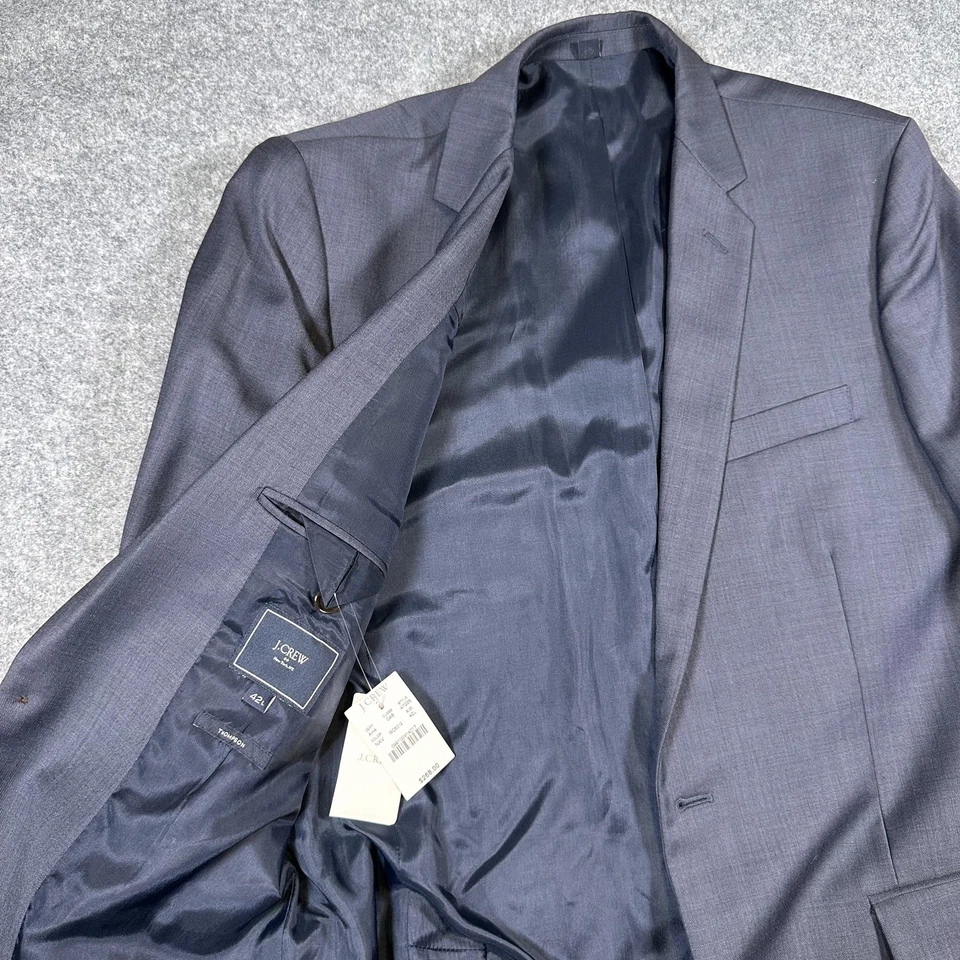 Blazer J Crew Thompson Para Hombres 42L Azul Marino Lana Dos Botones Traje Abrigo Chaqueta Clásico Foto 1 de 4