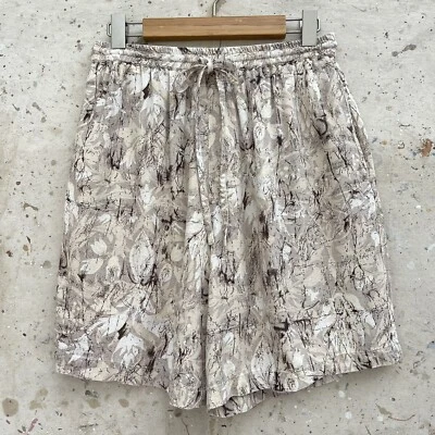 Винтажные шорты из необработанного шелка кремовые 90-х, средние  - Изображение 1 из 4