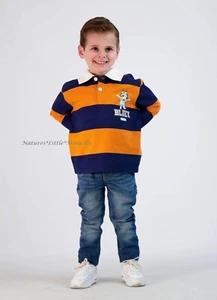 Bluey Shirt Boys Size 2T- 5T Toddler Disney 2 3 4 5 Rugby Polo Stripe Orange Dog - Picture 1 of 6