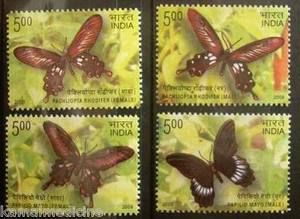Mariposas de Andamán y Nicobar, insectos, INDIA 2008 MNH 4v [Ps] - Imagen 1 de 1