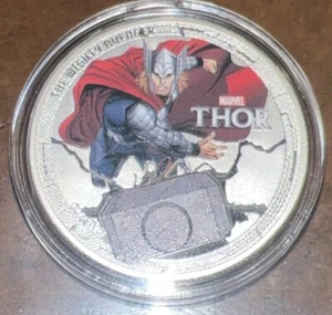 Marvels Avengers Thor Silver Plated Coin - Picture 1 of 3