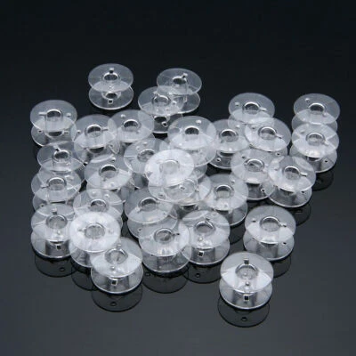 30pcs Clear Plastic Bobbins Domestic Sewing Machine Empty Spool - Image 1 of 4