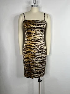 Vtg Dolce & Gabbana Tiger Print Silk Dress 42/44 M/L - Picture 1 of 19