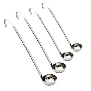 4 Pieces Stainless Steel Soup Ladle Metal Handle Ladle With Pouring Rim1oz/3oz/4 - Picture 1 of 8