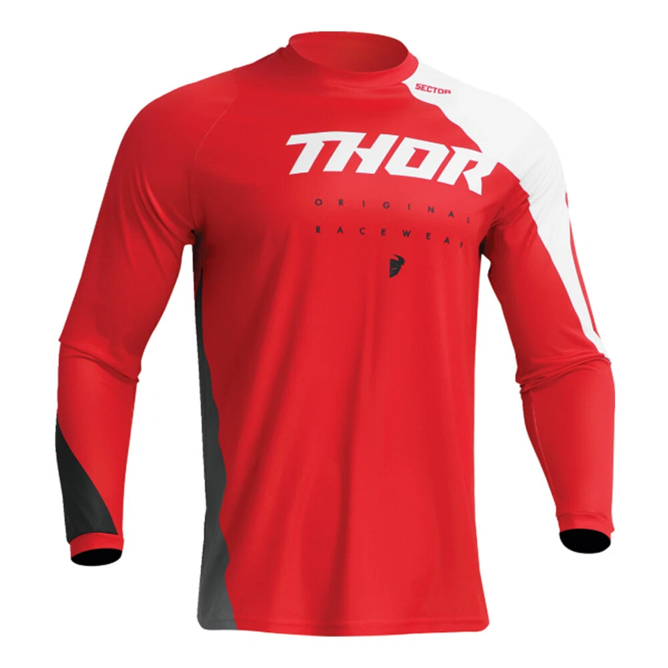 Thor Sector Edge Red and White MX Off-Road Jersey Men's Sizes SM - 4X - Image 1 of 1