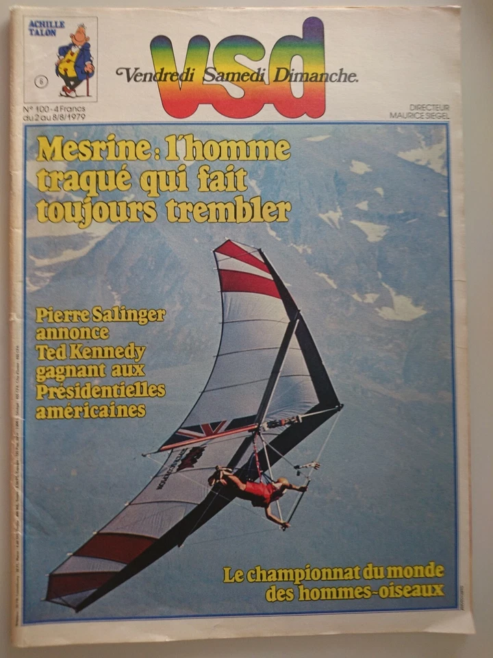  VSD n° 100 du 2 août 1979 / les deltaplanes - Jacques Mesrine : J.P. Belmondo - Photo 1/1