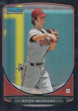 2013 Bowman Chrome Prospects Black Refractors Card #BCP108 Kevin Medrano /99