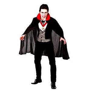 Adult Classic BLOODTHIRSTY VAMPIRE Halloween Dracula Fancy Dress Costume Mens - Picture 1 of 6