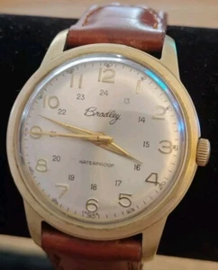 VINTAGE BRADLEY MECHANICAL SOLID BRASS MENS WATCH - Picture 1 of 11